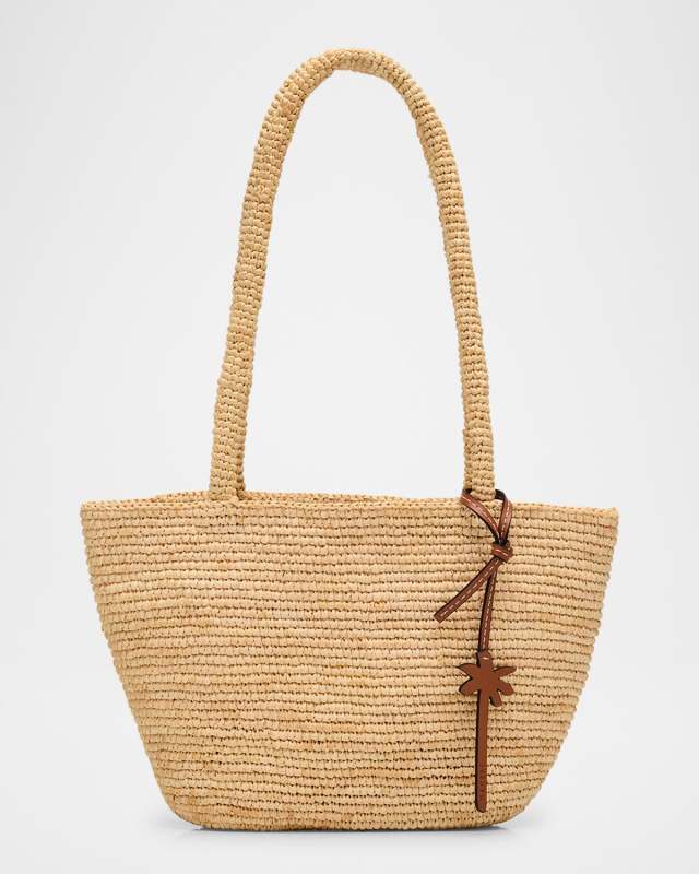 Medium Palm Tree Raffia Tote Bag